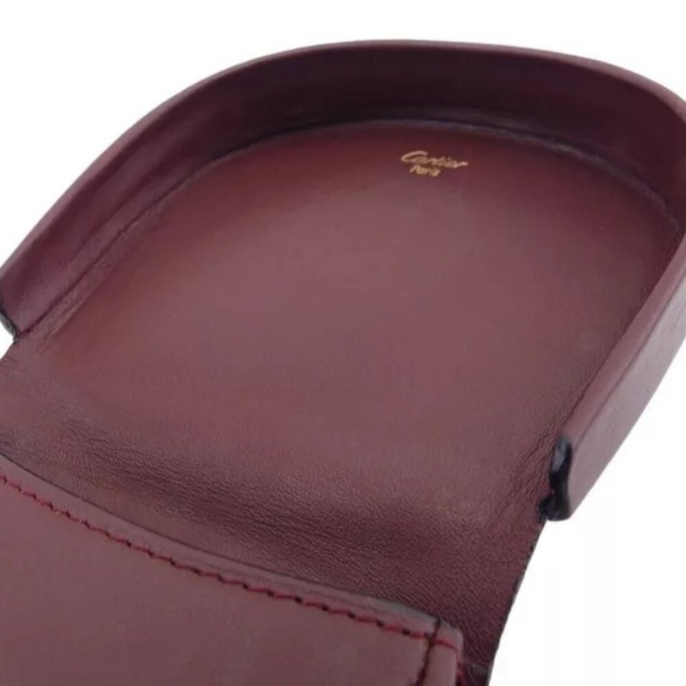 Cartier Coin Case Mastline Bordeaux Leather Authentic Used - Picture 7 of 9